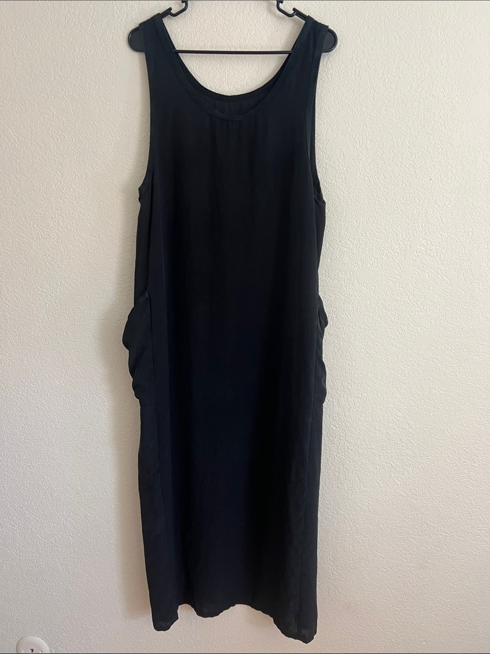 Black Double Pocket Tank Dress